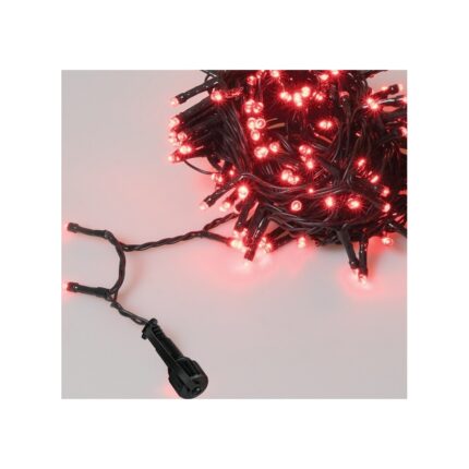Lianos 100 Led Κόκκινα Λαμπάκια,Με Πρόγραμμα,Επέκταση Και Μετασχηματιστή, IP44 ,Πράσινο Καλώδιο, 5 Μέτρα (5cm Απόσταση) (63381)