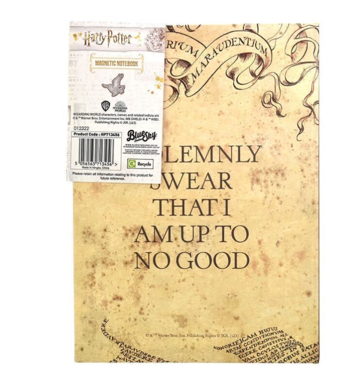 blue sky Σημειωματάριο harry potter a5 80 Φύλλων Ριγέ με Σκληρό Εξώφυλλο Μπεζ