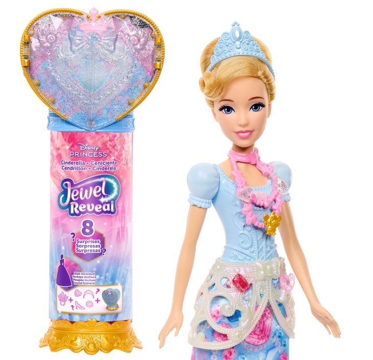disney princess jewel reveal Κούκλα Σταχτοπούτα με Κοσμηματοθήκη (jhl50)