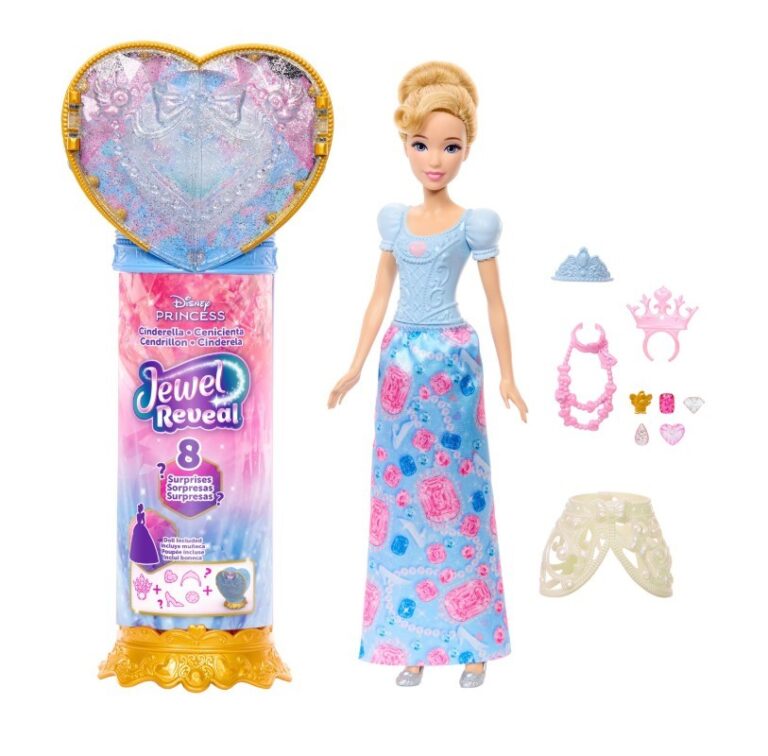 disney princess jewel reveal Κούκλα Σταχτοπούτα με Κοσμηματοθήκη (jhl50)