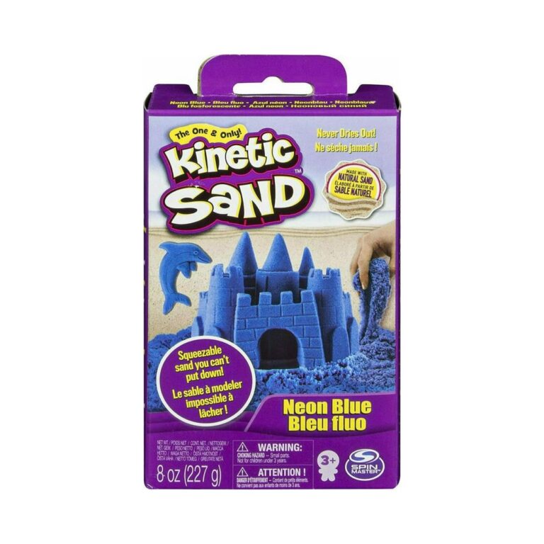 spin master kinetic sand neon blue basic sand 8oz box (20149738)
